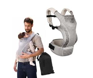 MS BabyWorld - Kanguro Four Seasons - Porte-bébé extensible ergonomique | Facile à utiliser | Ajustable | Multi-usage | Jusqu'à 15 kg | Baby Shower | Poids réparti sur les épaules et le dos