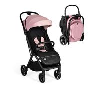 Ms BabyWorld - Poussette iWalk Autofolding | Légère dès la naissance à 48 mois (22 kg) | Pliage rapide | Amortisseurs | Canopy XXL hydrofuge | Grandes roues | Inclinaison totale (Rose)