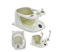 MS BabyWorld Siège de douche antidérapant pour enfants avec température de 6 à 24 mois, chaise de baignoire ou douche avec barre pour un placement facile du bébé Vert