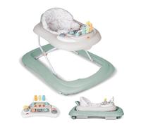 MS BabyWorld - Trotteur BASIC PLUS - Trotteur pour bébé avec plateau de jeux interactif avec sons | Base anti-basculement | Déambulateur roues en silicone et 3 positions de hauteur (Vert)