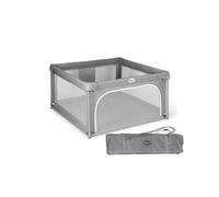 MS BabyWrld - PARC DE JEUX OXFORD - XXL - 200x180 - Parc pour bébé pliable | Aire de jeux pour bébé | Sécurisé | Avec ouvertures zippées et fenêtres en filet | Sac de transport (Gris, 120 * 120)