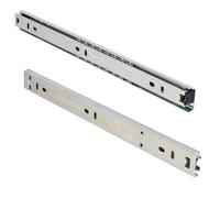 MS Beschläge Glissière de tiroir de 27 mm de hauteur, guide à billes pour un fonctionnement en douceur, rail télescopique en acier galvanisé, 1 paire de glissières de tiroir, glissières coulissantes,