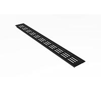 MS Beschläge ® Grille d’aération en aluminium à encastrer, grille de radiateur, 60 x 200 mm, en différentes couleurs (noir - RAL 9005)