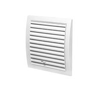 MS Beschläge Grille de ventilation à lamelles verrouillable manuellement - En plastique - Blanc - Protection contre les insectes - Système d'évacuation et de ventilation - 190 x 190 mm