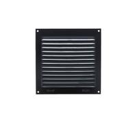 MS Beschläge Grille de ventilation à visser avec filet, en aluminium, noire, rectangulaire, 150 x 150 mm, noire
