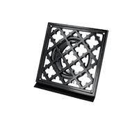 MS Beschläge Grille de ventilation, rectangulaire, design antique, bord d'égouttement, grille d'admission d'air, noir, 125 mm