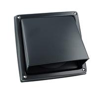 MS Beschläge Hotte d'extraction murale extérieure - Gris noir - RAL7021 - Grille d'aération en acier inoxydable - Clapet anti-retour