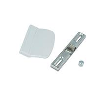 MS Beschläge Kit de poignée de porte de balcon - Loqueteau universel avec contre-pièce - Poignée de porte (gris - RAL7035)