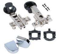 MS Beschläge Lot de 1 paire de charnières pour porte en verre Ø 26mm - Charnières pour vitrine en chrome brillant - Charnière pour placard - Charnière pour meuble (Ovale, angle)