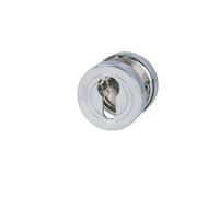 MS Beschläge Paire de rosaces cylindriques profilées chromées brillantes rondes Ø 52 mm - Rosaces clés en métal avec sous-structure en métal, rosettes à visser et fixation dissimulée - Rosaces de