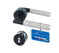 MS Beschläge Poignée de porte en acier inoxydable noir BB PZ WC | Poignée de porte intérieure design bicolore | Avec kit de montage et gabarit de perçage | 38-42 mm | Fixation cachée (serrure à
