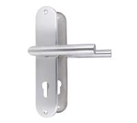 MS Beschläge Poignée de porte Münster en acier inoxydable pour porte de chambre, WC, cylindre profilé et porte d'appartement - Mat brossé - Poignée de porte (cylindre profilé)