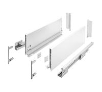 MS Beschläge Système de tiroirs Push to Open blanc, extension complète, guidage sous sol, système de tiroirs jusqu'à 40 kg, ensemble de tiroirs moderne, coulissants de tiroirs pour façades sans