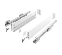 MS Beschläge Système de tiroirs Push to Open blanc, extension complète, guidage sous sol, système de tiroirs jusqu'à 40 kg, ensemble de tiroirs moderne, coulissants de tiroirs pour façades sans