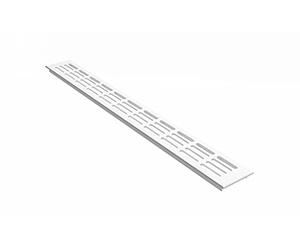 MS Beschläge Tôle perforée en aluminium blanc RAL9016, grille d'aération 60 mm de large, revêtue par pulvérisation, grille de porte pour ventilation de salle de bain (longueur 800 mm)