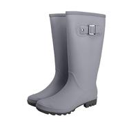 Ms. Chaussures de pluie coréennes à boucle à la mode à l'extérieur des bottes d'eau antidérapantes pour adultes en caoutchouc et silicone, gris, 39.5 EU