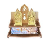 MS ENTERPRISE Beau contreplaqué en bois Mandir Pooja Décoration d'intérieur Bureau ou maison Temple Produit à suspendre (3), XL, BTS003