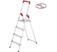 Escabeau et Marchepied Hailo MS LINE - Escabeau ménager pliable en aluminium 4 marches ultra léger L50