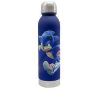 ms móvil shop Gourde réutilisable Sonic 750 ml - Design enfant - Plastique sans BPA avec couvercle métallique - Idéal pour l'école, le sport ou les voyages - Convient pour les enfants et les fans de