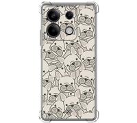 ms móvil shop Movilshop Coque Anti Choc pour Xiaomi Redmi Note 13 5G Design Mignon [Autocollants Chiot Bouledogue Français] Coins Renforcés Silicone Épaisseur 1,5 mm Flexible Transparent Bumper TPU Ge