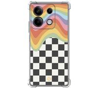 ms móvil shop Movilshop Coque Anti-Choc pour Xiaomi Redmi Note 13 5G Esthétique [Damier Arc-en-Ciel] Coins Renforcés Silicone Épaisseur 1,5 mm Flexible Transparent Bumper TPU Gel