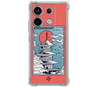 ms móvil shop Movilshop Coque Anti Choc pour Xiaomi Redmi Note 13 Pro 5G Dessin Japonais [Pagode avec Fond Transparent Japonais] Coins Renforcés Silicone Épaisseur 1,5 mm Flexible Transparent Bumper T