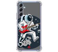 ms móvil shop Movilshop Coque Antichoc pour Samsung Galaxy A35 5G Music Design [Guitariste de l'espace] Coins renforcés Silicone 1,5 mm d'épaisseur Flexible Transparent Bumper TPU Gel