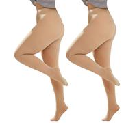 Ms.Myland Collants transparents pour femme - Taille haute - Ultra doux - 1/2 paire, 200D Plus 2 naked, L-XXL