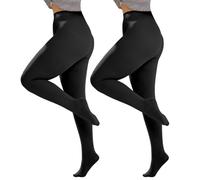 Ms.Myland Collants transparents pour femme - Taille haute - Ultra doux - 1/2 paire, 200D-Plus 2 x Noir, 0X-1X