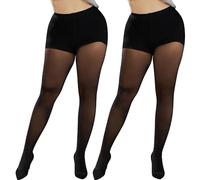 Ms.Myland Collants transparents pour femme - Taille haute - Ultra doux - 1/2 paire, 50d-plus Noir, L/XXL