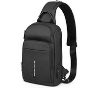 MS Sac à bandoulière multi-poches , sac de poitrine antivol pour hommes, sac à bandoulière imperméable et léger, adapté aux sacs à dos décontractés pour iPad de 9,7 pouces