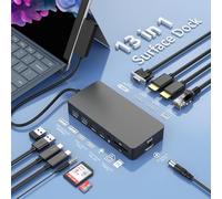 MS Surface Dock 13 in 1, Station d'accueil Surface Pro Triple Display MS sur-Face Dell Hub Adapter pour sur-Face Pro 11/10/9/8/X/7/6/5/4/3,sur-Face Book 7/6/5/Gb/4/3/2/1,Laptop go/4/3/2/1