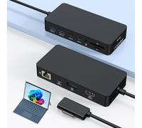 MS Surface Dock 2,Station d'accueil Surface 12-en-1,Prise Charge HDMI+DP+RJ45,Alimentation 120W Incluse,Compatible Surface Pro 11/10/9/8/X/7,Laptop 7/6/5/4/3,Laptop Studio 2/1, Go 4/3/2/1