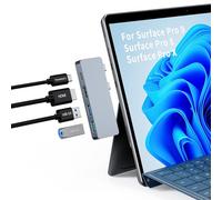MS Surface Hub Thunderbolt 4,Prend en Charge la vidéo 4K HDMI+8K@30Hz+Transfert de données 40Gbit/s+Chargement PD 100W,Hub USB-C en Aluminium MS Surface Pro Hub pour Surface Pro 9/8/X