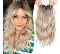 Ms Taj Extensions de cheveux à clipser pour femme - 40 cm - Blond avec | Changements de cheveux : ajouter du volume et de la longueur, sauver les cheveux fins, ramollir la racine des cheveux