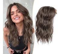 Ms Taj Extensions de cheveux à clipser pour femme - 40 cm - Brun A | Changements de cheveux : ajouter du volume et de la longueur, sauver les cheveux fins, ramollir la racine des cheveux