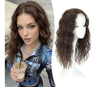 Ms Taj Extensions de cheveux bouclés pour femme, marron chocolat, 40 cm | Obtenez rapidement de nouveaux styles ; couvrez le haut de la tête ou la racine des cheveux fines. Convient aux débutants