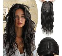 Ms Taj Extensions de cheveux pour femme Noir Marron 50 cm | Changements de cheveux : ajouter du volume et de la longueur, sauver les cheveux fins, ramollir la racine des cheveux