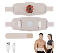 Ms.W Ceinture de Massage EMS, stimulateur Abdominal et tonificateur Musculaire avec 4 Modes, Plusieurs Niveaux d'intensité, compresse chauffante et lumière colorée, pour Hommes et Femmes
