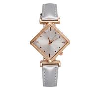 Ms. Watches Montre analogique décontractée en cuir avec aiguille des secondes pour infirmières, Argenté., One Size