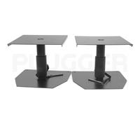 Plugger Studio MS2 Mini Support de table Enceintes de monitoring Studio, Sono, Home Cinema ou Hifi, Noir. Pieds métallique réglables en hauteur 230 à 290mm. Enceinte jusqu'à 25kg. Vendu par paire.