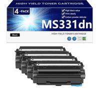 MS331dn Cartouche de Toner Compatible pour Lexmark MS331dn MS431dn MS431dw MX331adn MX431adn MX431adw Imprimantes, Haut Rendement 3000 Pages, Impression Nette,Black-4 Pack