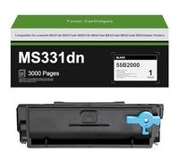 MS331dn Cartouches De Toner De Remplacement pour Lexmark 55B2000 55B2H00 55B2X00 Compatible avec Imprimantes Lexmark MS331dn MX331adn MS431dn MS431dw MX431adn MX431adw MX432adwe,Black-3000 Pages