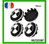 MS47 - 4 x Caches Moyeu Centre Roue 56mm BMW noir blanc Logo jante BMW