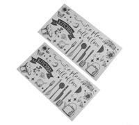 MS7648 Lot de 2 stickers muraux en PVC avec motifs élégants papillons et anglais pour la cuisine et la salle à manger (30 x 60 cm)