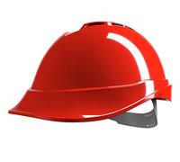 MSA V-Gard 200 Casque de sécurité ventilé à visière courte Rouge