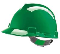 MSA V-Gard Casque de sécurité Rigide 6 Couleurs avec Bandeau Anti-Transpiration et réglage Coulissant, Vert