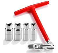 Msauifncp 5 Pièces Bougie Bougie Allumage Manche en T Universel Confortable Avec Cardan 4 Tailles 14mm 16mm 18mm 21mm pour Voitures Motos Tondeuses à Herbe Démontage de Bougies