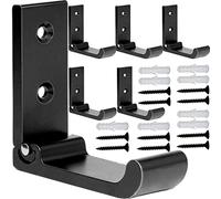 MsBong Lot de 6 crochets muraux pliables en alliage d'aluminium résistant à la rouille avec vis et ancres pour clés, chapeaux, sacs