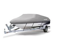 MSC Housse de Bateau remorquable imperméable en Toile de Polyester 600D de qualité Marine, Convient pour Bateau à Coque en V, Triple Coque, Runabout (Modèle D, Longueur : 5,2 à 5,7 m, Largeur des